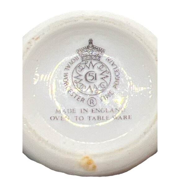 Vintage 70s Royal Worcester Egg Coddler Stainless Steel Lid Leaves Fruit Design - Picture 5 of 5